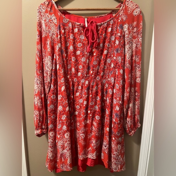 Free People Lucky Loosey dress in blood orange combo - Picture 6 of 6